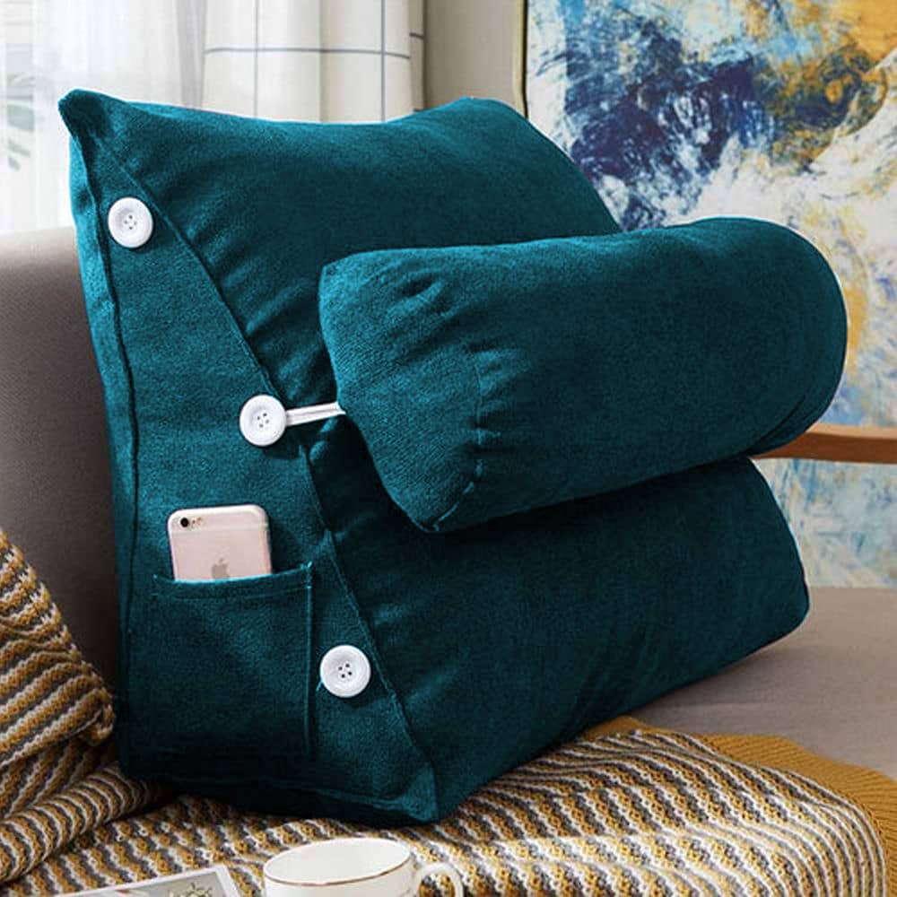 Triangular Back Rest Pillow/Cushion _ Teal