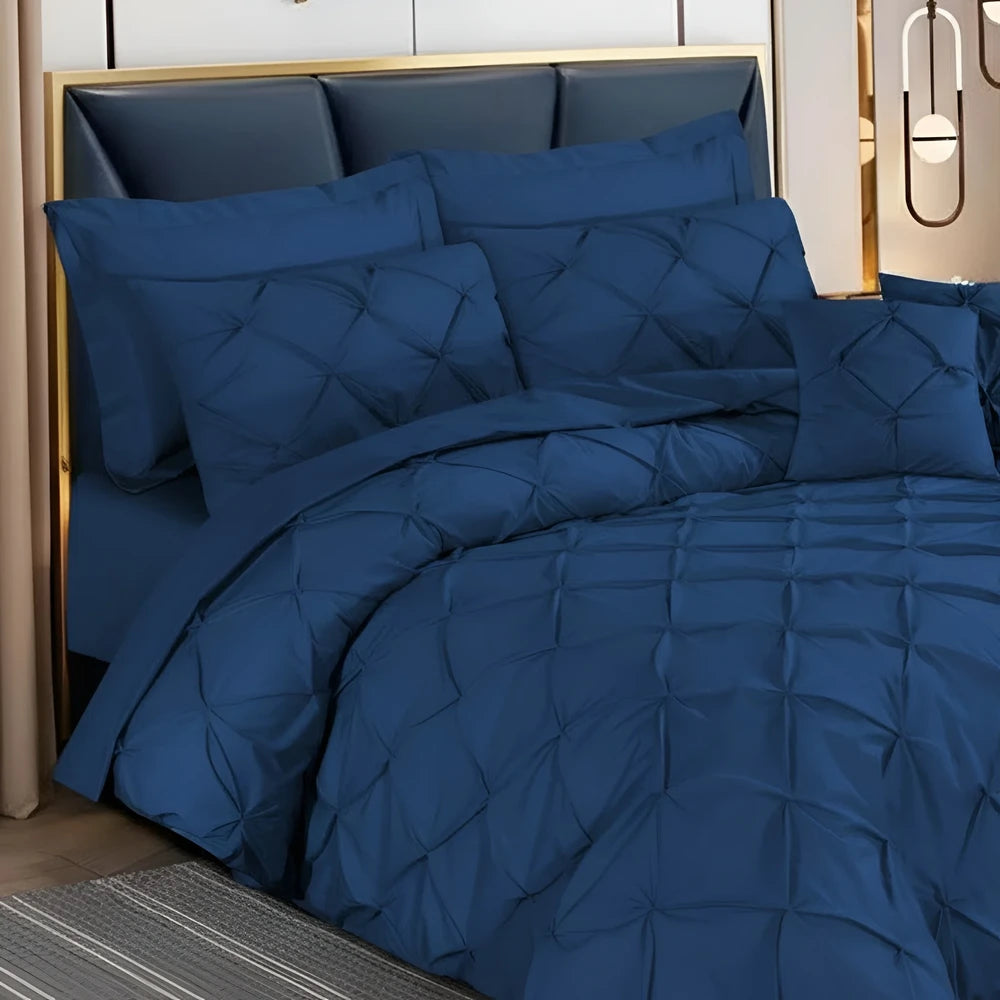 Pintuck Duvet Set - Royal Blue