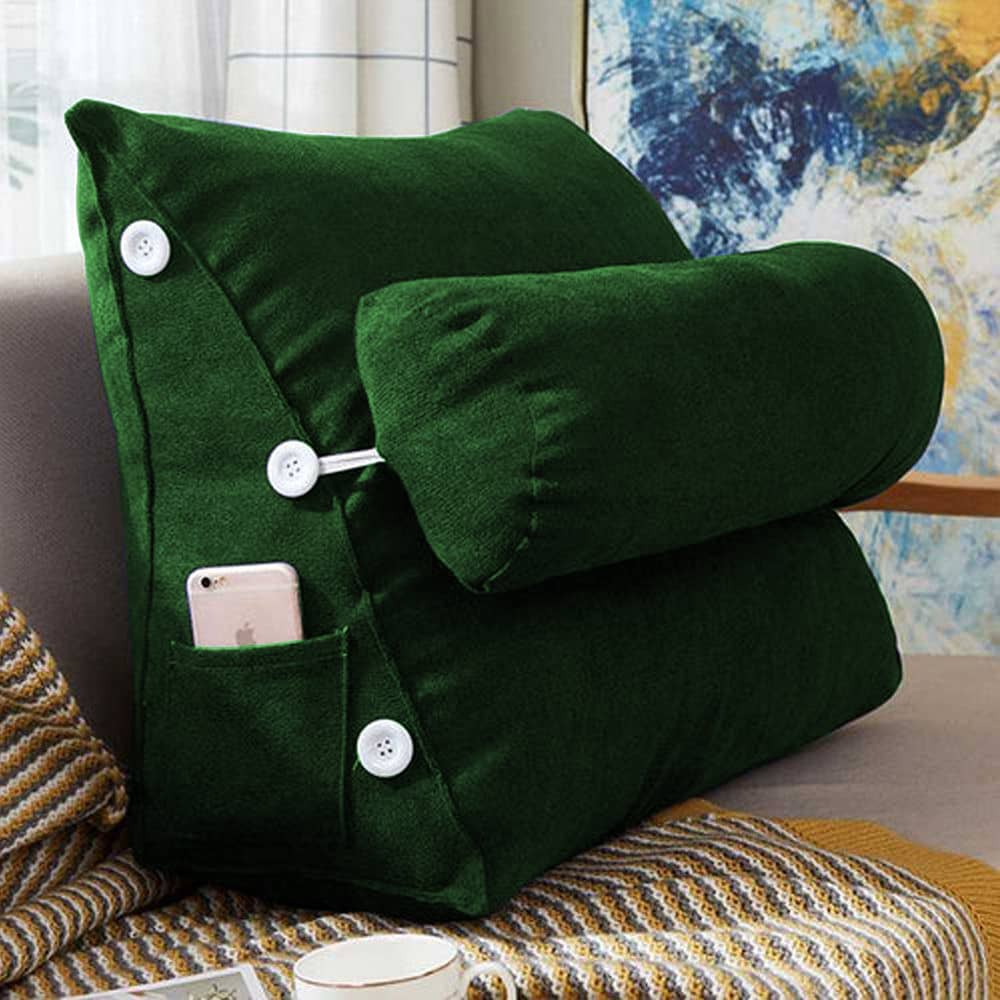 Triangular Back Rest Pillow/Cushion _ Green