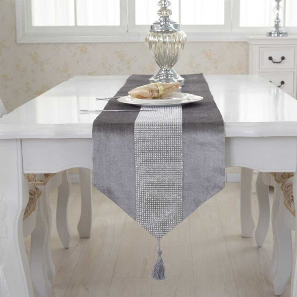 Silk Table Runner Grey