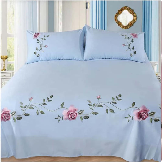 Luxury Embroidered Duvet Set _ Sky Blue