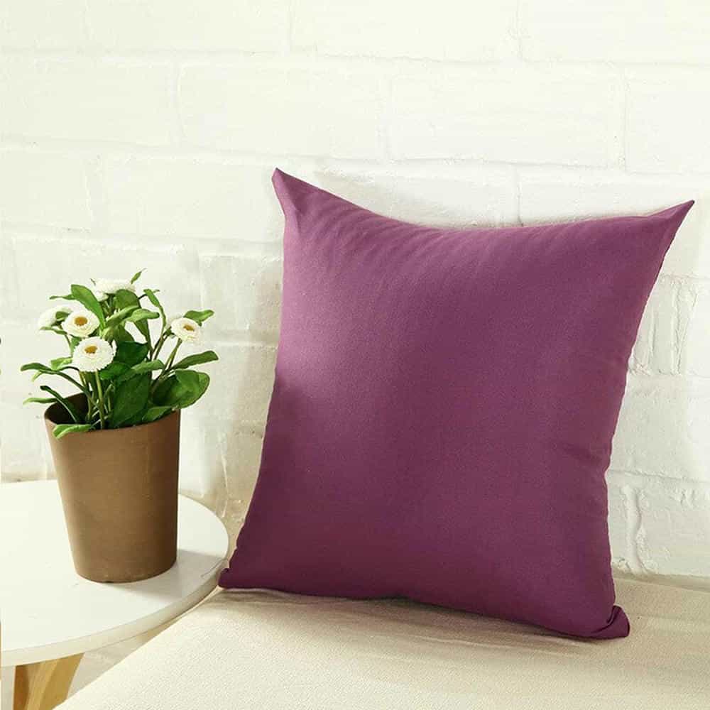 Pack of 2 of Plain Dyed Cushions - Purple