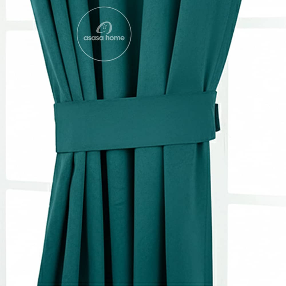 2 Pieces Luxury Floral Velvet Curtains Green