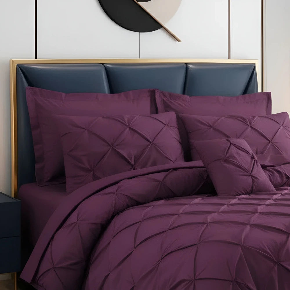 Pintuck Duvet Set - Purple