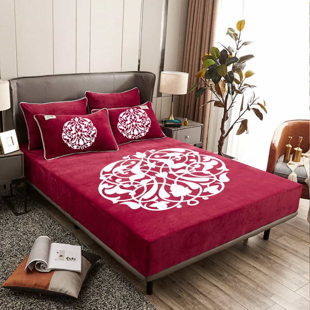 Velvet Embossed Spread Sheet - Maroon