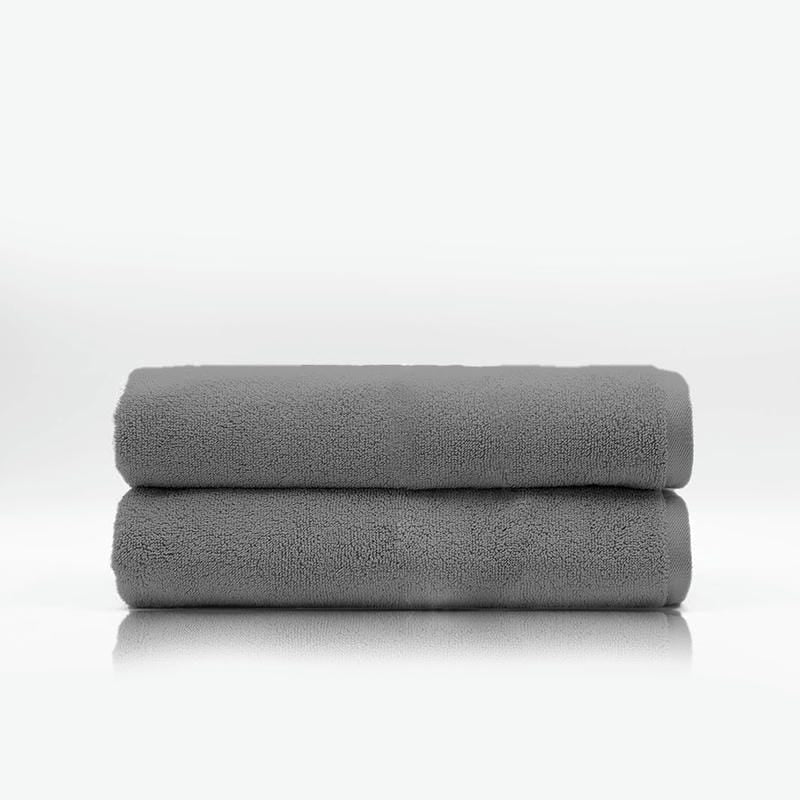 Pack Of 2 Cotton Bath Towel - Dark Grey