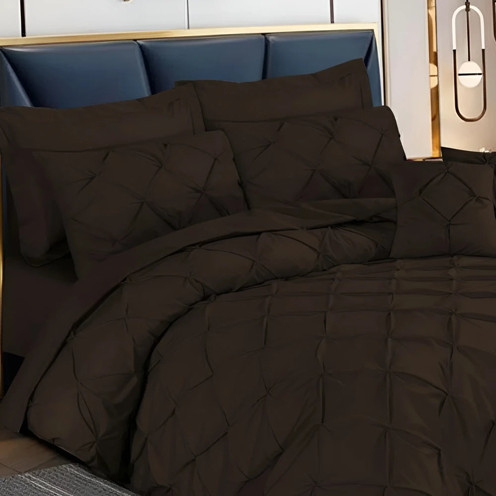 Pintuck Duvet Set - Chocolate