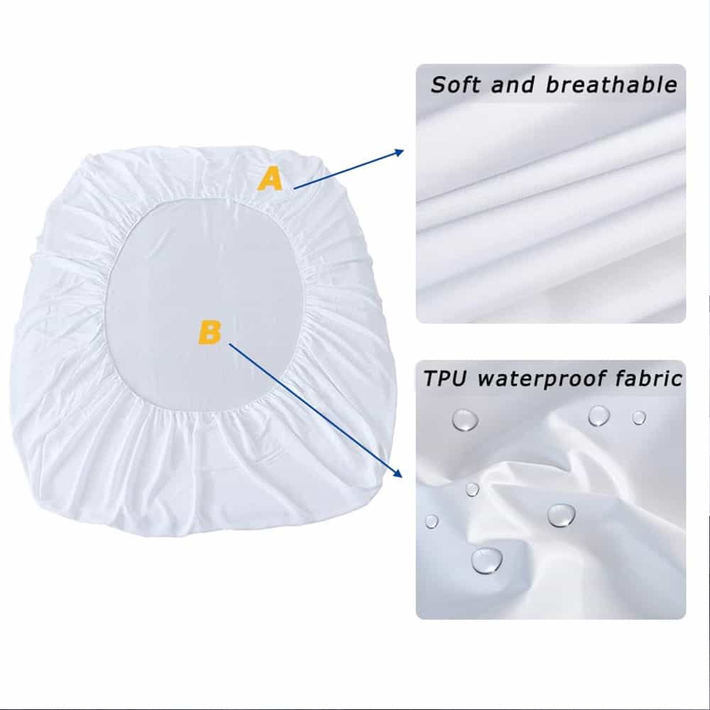 Terry Cotton Waterproof Mattress Protector - White