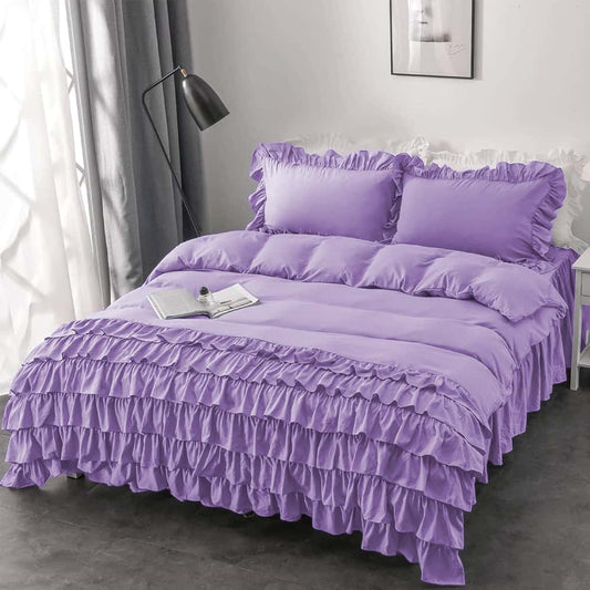 Luxury Ruffle Duvet Set 8 Pieces - Mauve