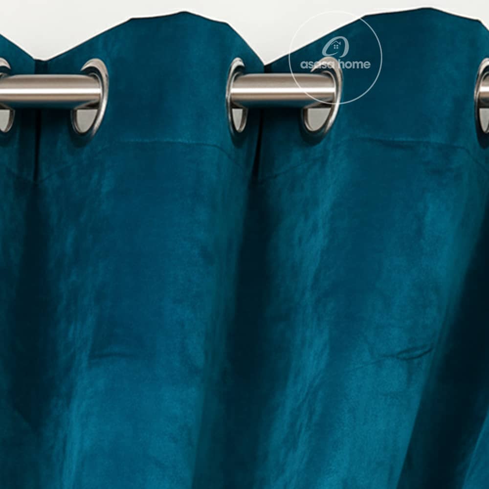 2 Pieces Premium splendid velvet curtain Panels & 2 Belts (Zinc & Black)