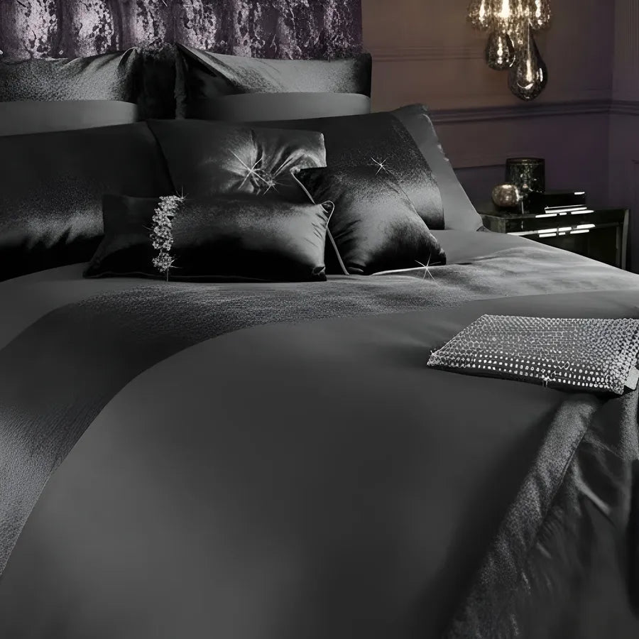 Elegant Look Grey Bridal Quilt Set - With Free Quilt Filling