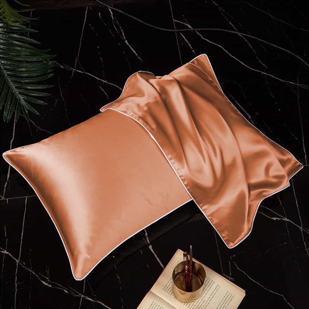 Pack of 2 Shamoz Silk Pillow Case - Orange