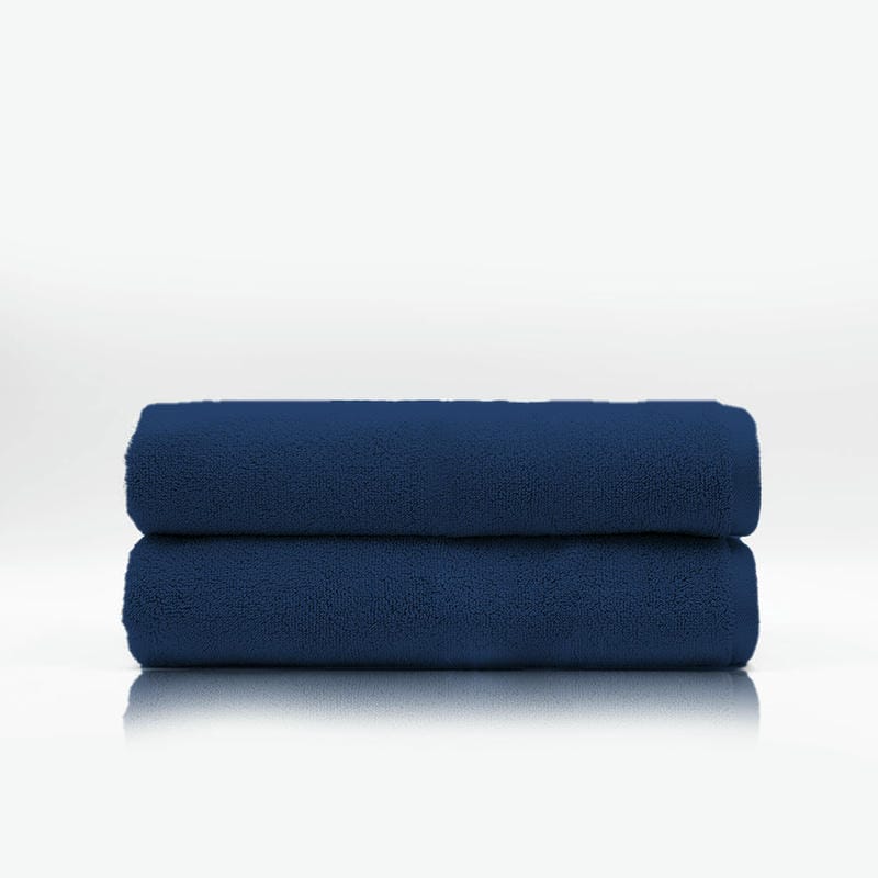 Pack Of 2 Cotton Bath Towel - Navy Blue