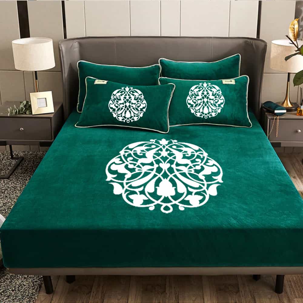 Velvet Embossed Spread Sheet - Green