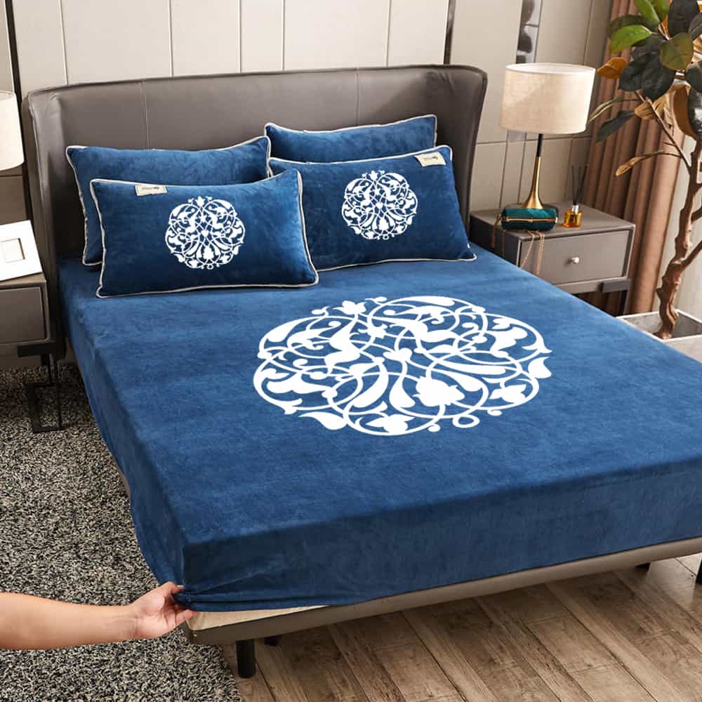 Velvet Embossed Spread Sheet - Blue