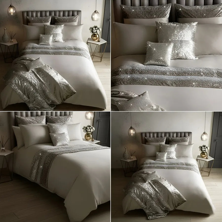 Elegant Bridal Set Beige - 12 Pieces with Free Quilt Filling