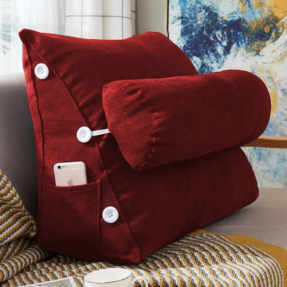 Triangular Back Rest Pillow/Cushion _ Red