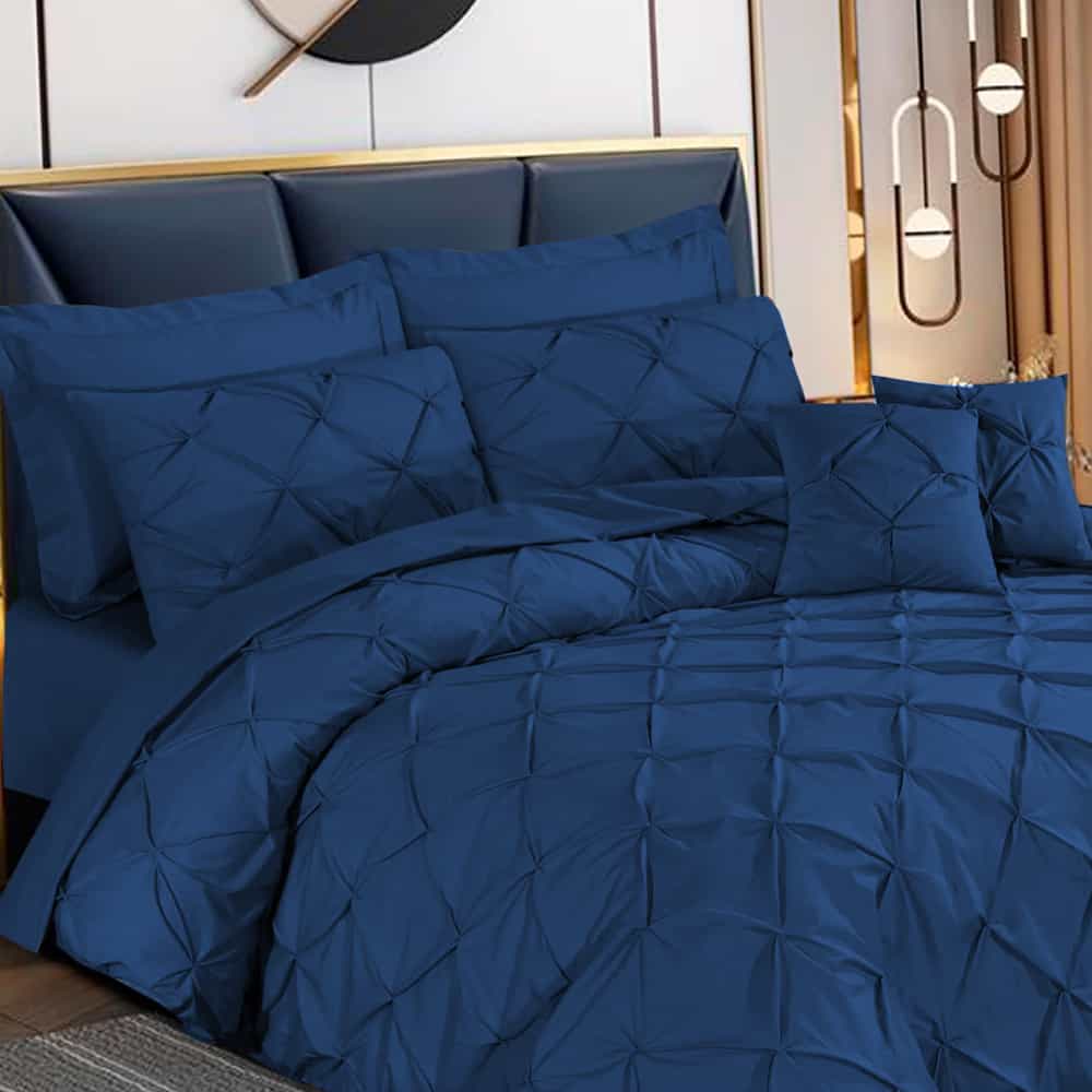Pintuck Duvet Set - Royal Blue