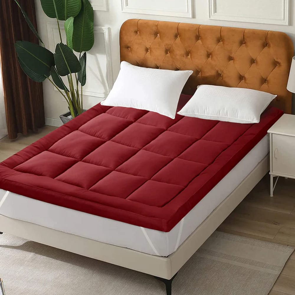 Luxury Premium Mattress Topper - Maroon
