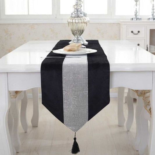 Silk Table Runner Black