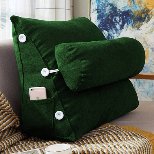 Triangular Back Rest Pillow/Cushion _ Green