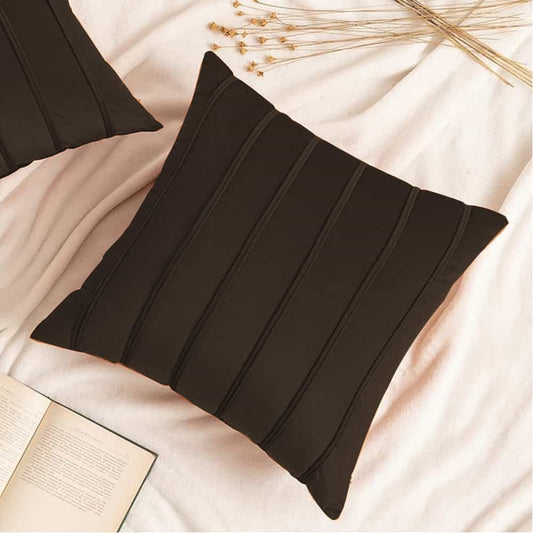 Pack of 2 Velvet Decorative Square Cushion - Chocolate