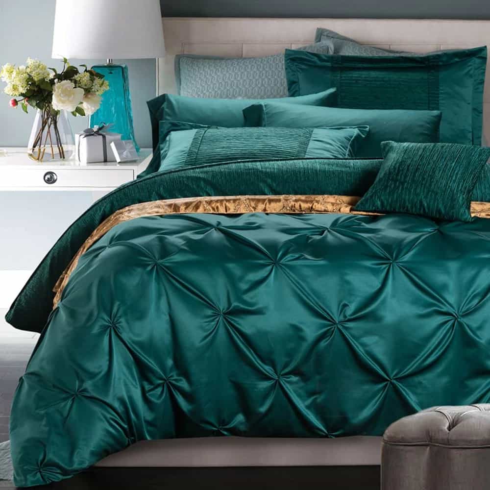 Embellish Bridal Quilt Set Green - 12 Pieces Set with Free Quilt Filling