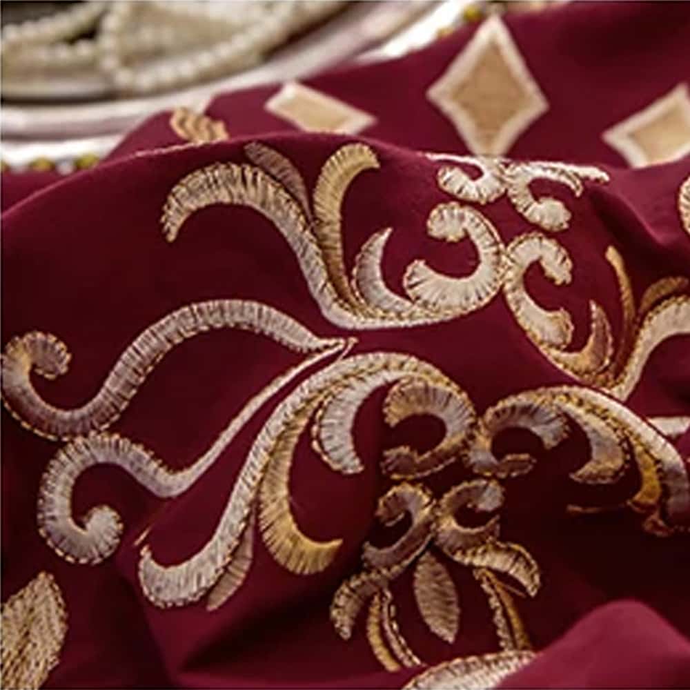 Egyption Embroidery Duvet Set - Maroon