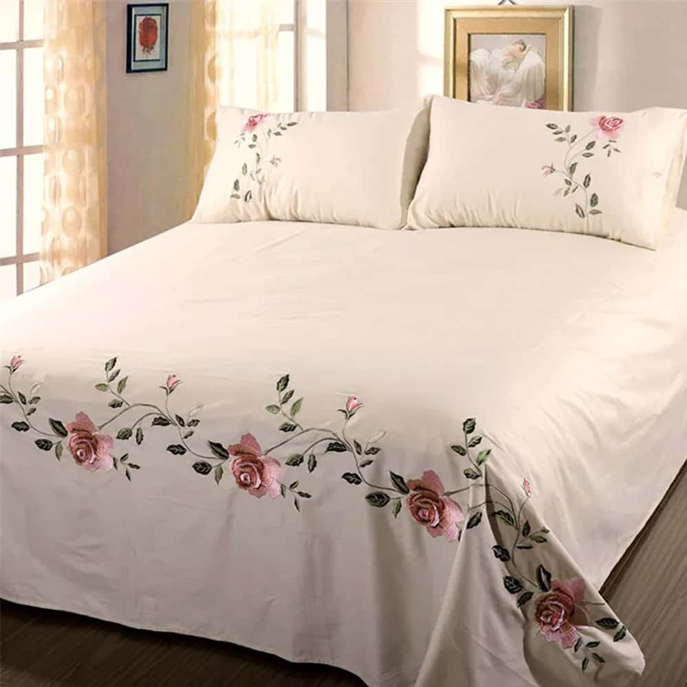 Luxury Embroidered Duvet Set _ Beige