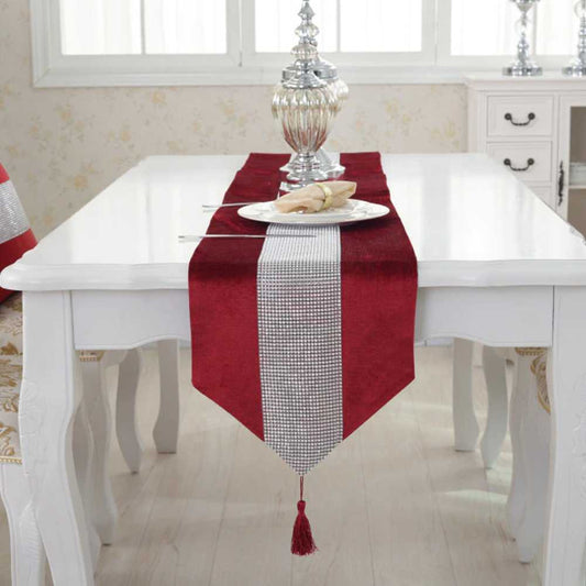 Silk Table Runner Red