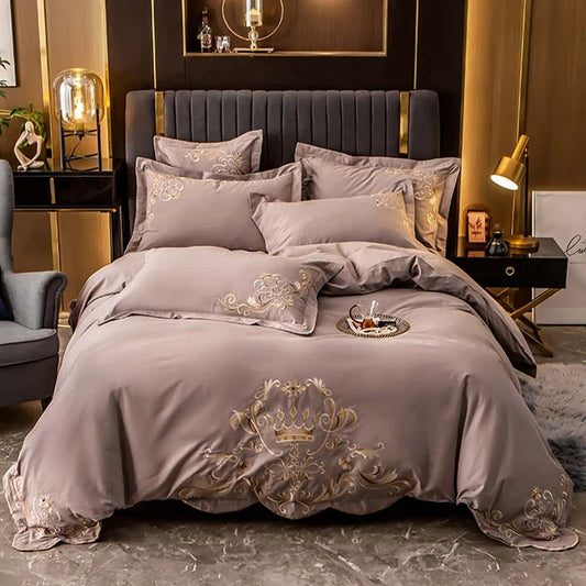 Egyption Embroidery Duvet Set - Beige