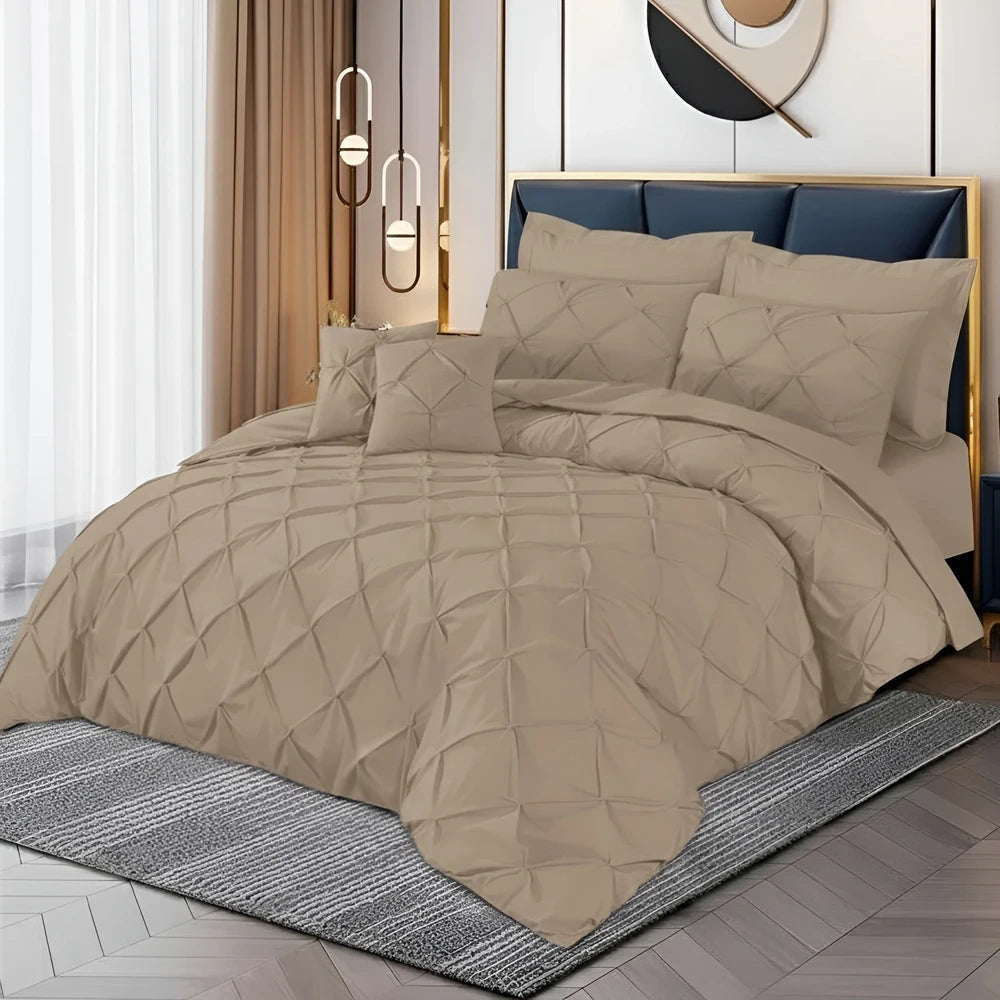 Pintuck Duvet Set - beige