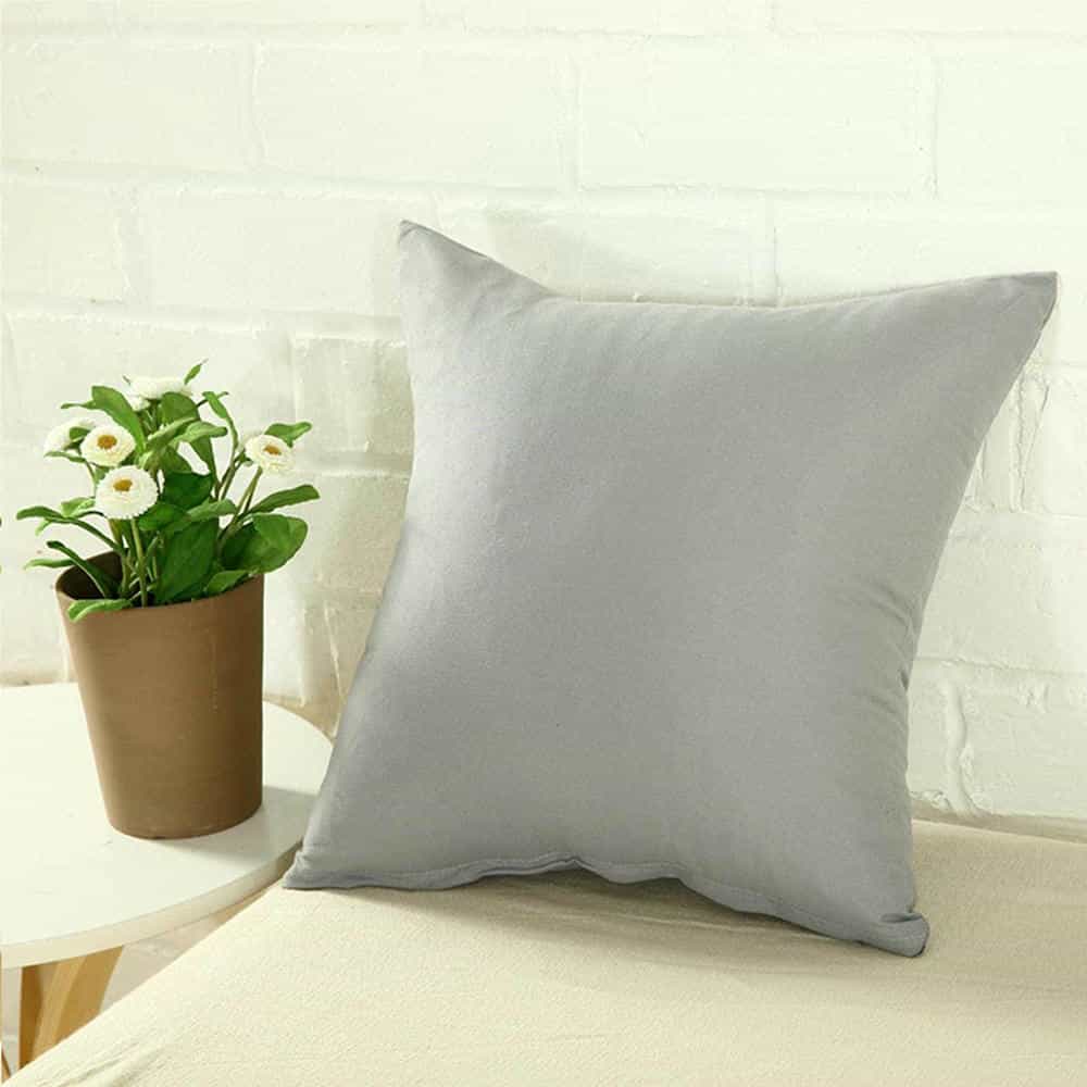 Pack of 2 of Plain Dyed Cushions - Light Grey