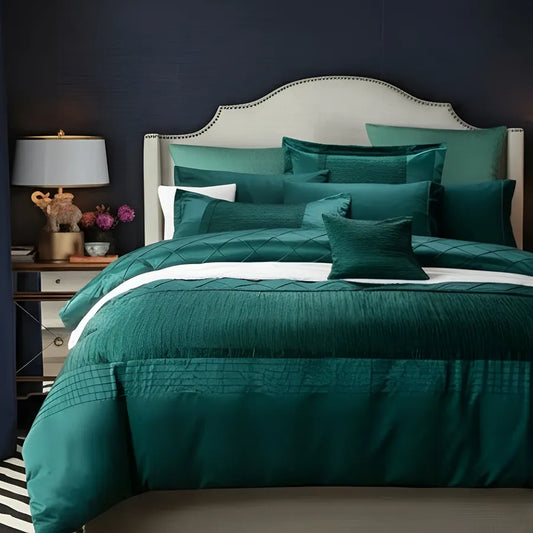 Embellish Bridal Quilt Set Green - 12 Pieces Set with Free Quilt Filling