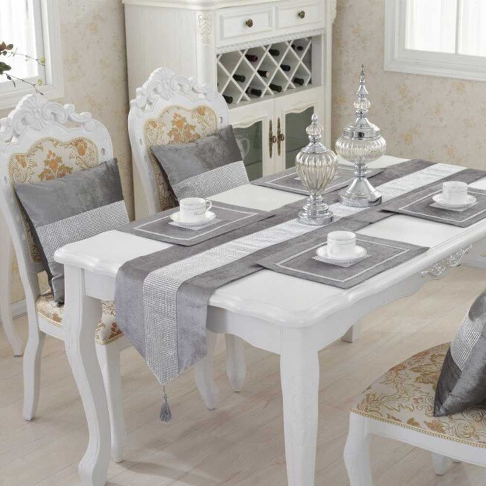 Silk Table Runner Grey