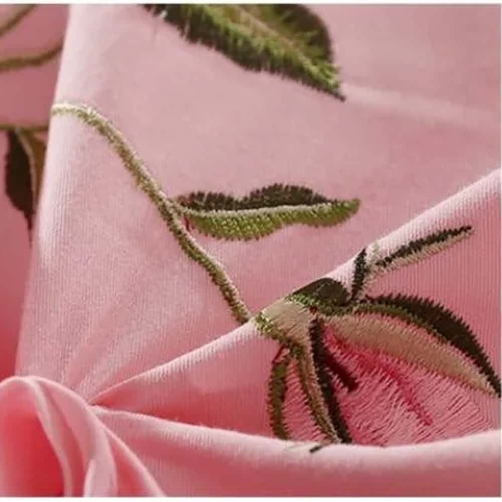 Luxury Embroidered Duvet Set _ Pink