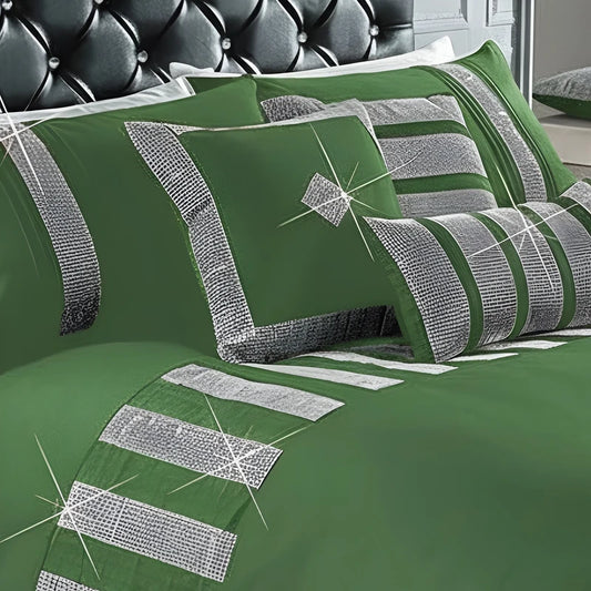 Sequence Lace Duvet Cover Set – Green
