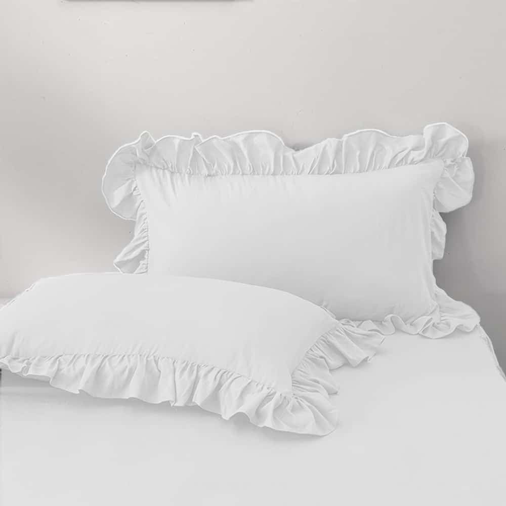 Luxury Ruffle Duvet Set 8 Pieces - White