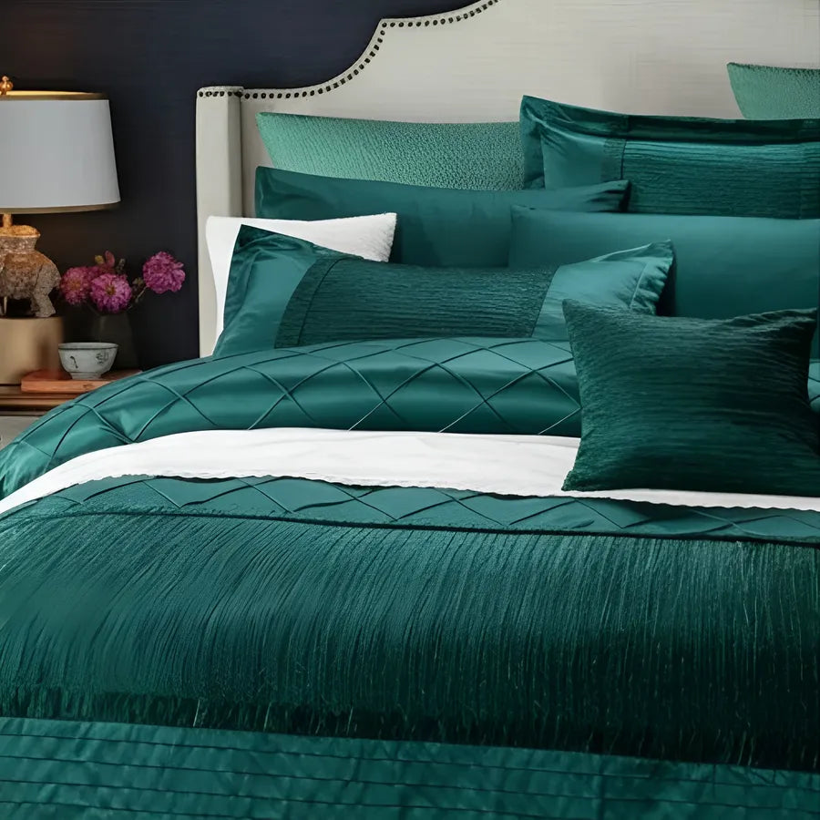 Embellish Bridal Quilt Set Green - 12 Pieces Set with Free Quilt Filling