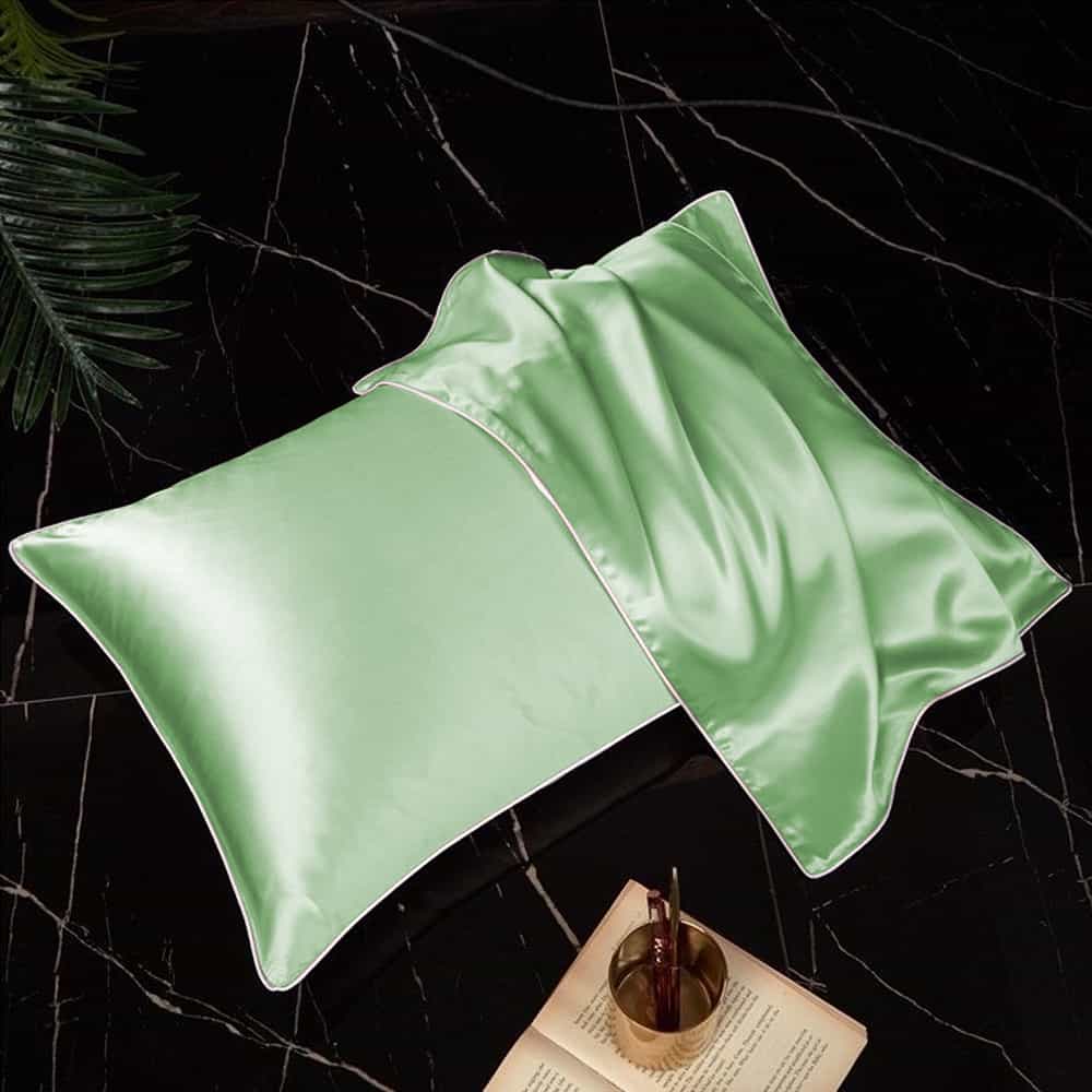 Pack of 2 Shamoz Silk Pillow Case - Parrot Green