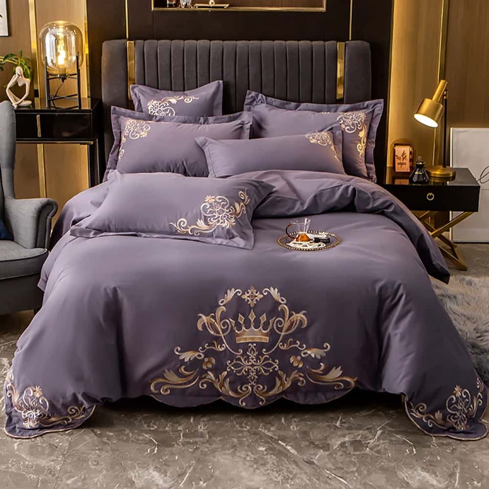 Egyption Embroidery Duvet Set - Mauve