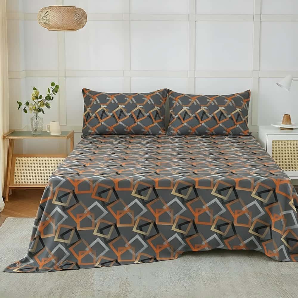 3Pcs Printed Bedsheet - PB121