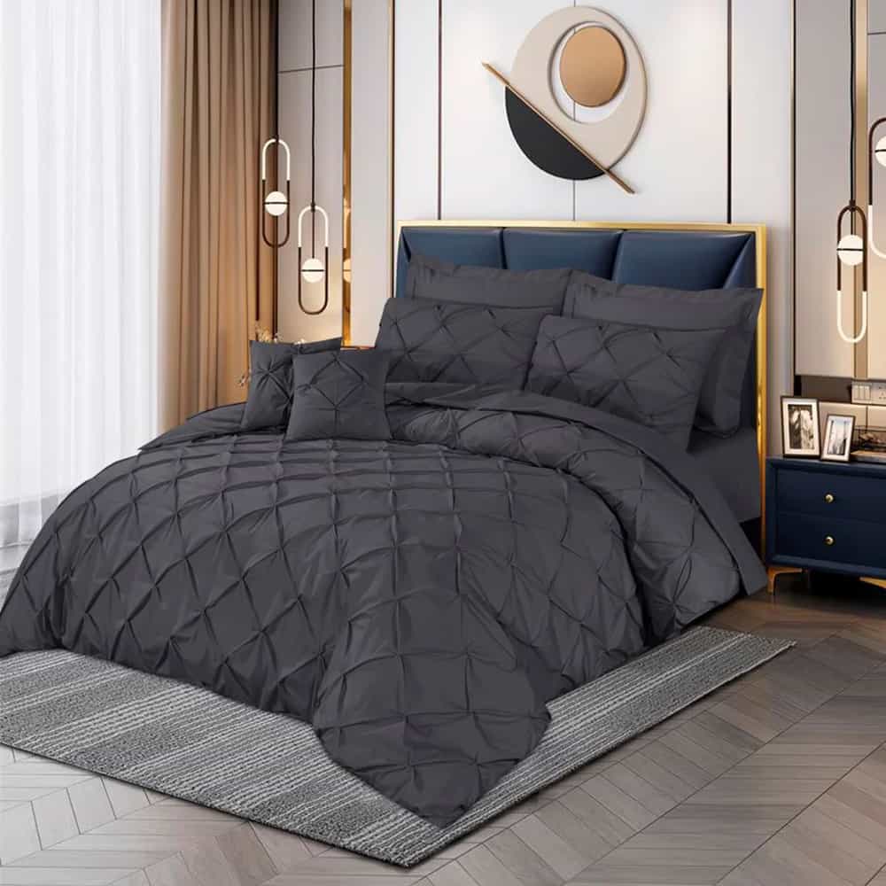 Pintuck Duvet Set - Dark Grey