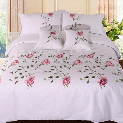 Luxury Embroidered Duvet Set _ White