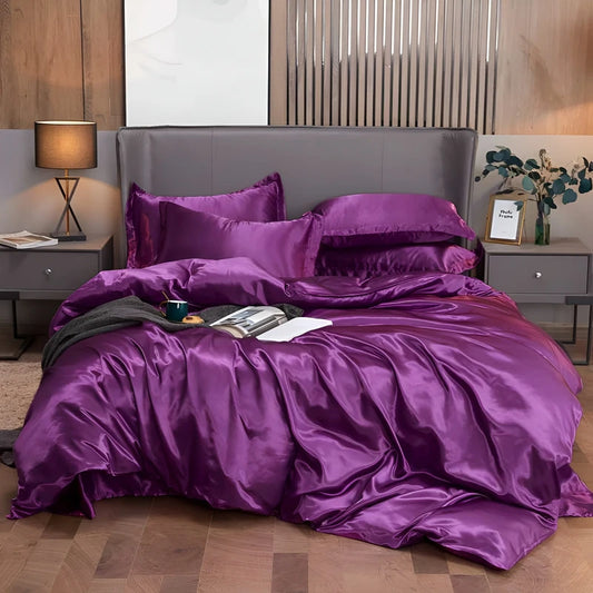 Luxurious Silk Duvet Set - Purple
