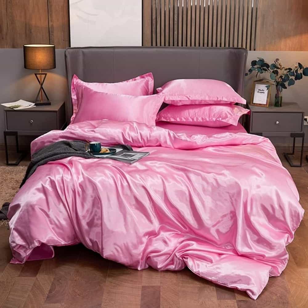 Luxurious Silk Duvet Set Pink – Asasa Home - Main Image