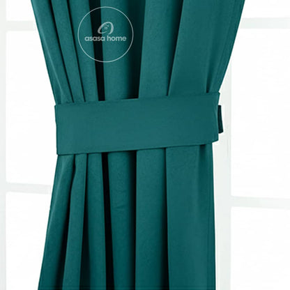 2 Pieces Luxury Floral Velvet Curtains Green