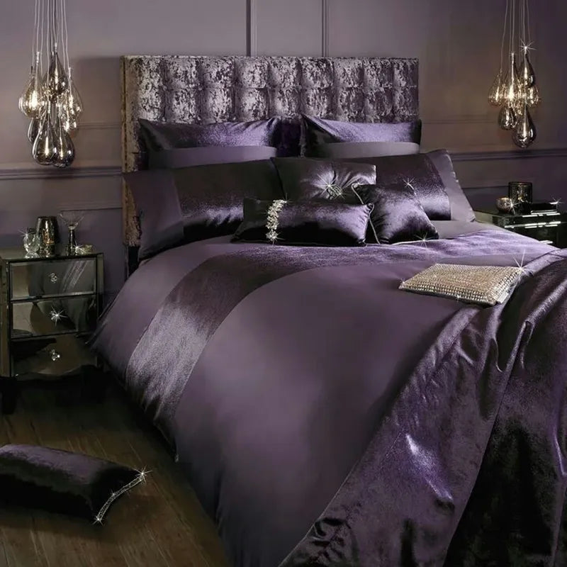 Elegant Look Purple Bridal Quilt Set - With Free Quilt Filling