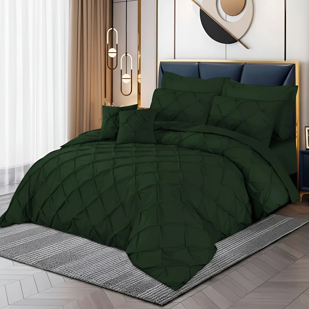 Pintuck Duvet Set - Green