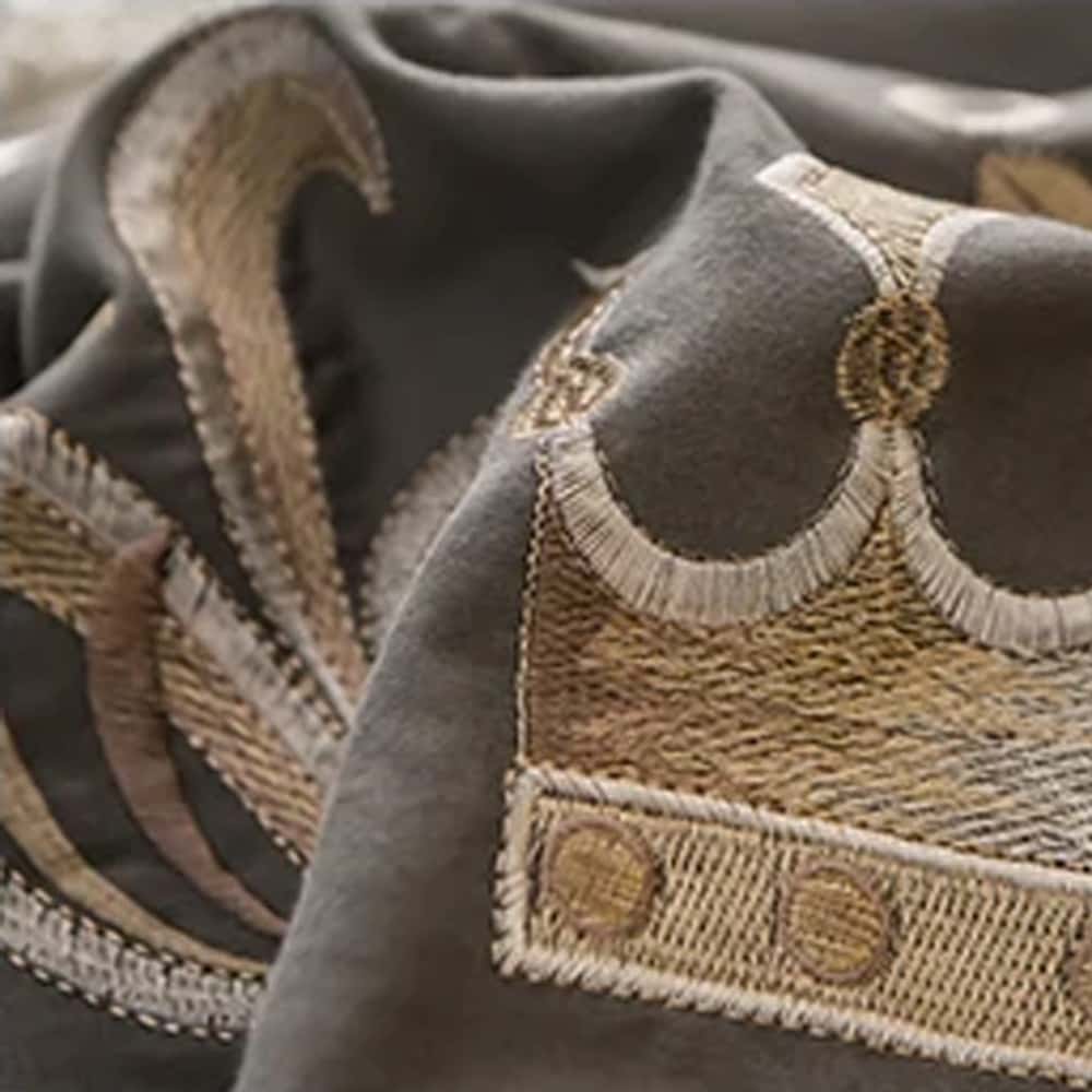 Egyption Embroidery Duvet Set - Grey